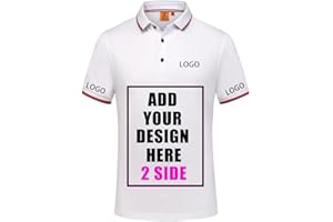 Oucouvip Custom Polo Shirt for Men Women Design Your Own Personalized Golf Tee Work Shirt