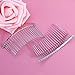Pixnor 3pcs 7.8cm 20 Teeth Fancy DIY Metal Wire Hair Clip Combs Bridal Wedding Veil Combs (Silver)