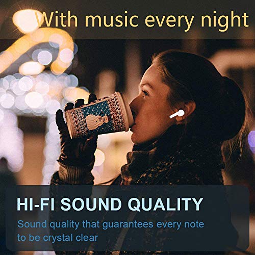 Wireless Earbuds Bluetooth 5.0 Headphones in-Ear Noise Cancelling Headphones HiFi Stereo IPX5 Waterproof Headphones Built-in Microphone with Quick Charge Box for iPhone Android