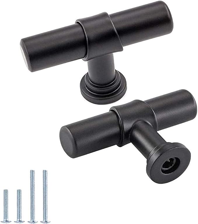 goldenwarm Schwarze Schubladenknöpfe, rustikale Schrankgriffe, LST18BK