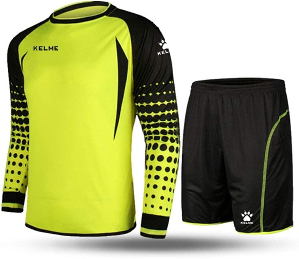 KELME Padded Goalkeeper Uniform, Men Soccer Goalie Shirts and Shorts