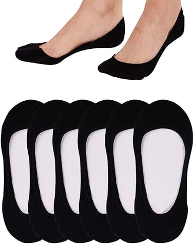 4 to 8 Pack Ultra Low Cut No Show Socks Women Invisible for Flats and Dress Shoes Liner Socks with Non-Slip Heel Grips