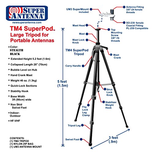 Radio Antennas Super TM4 SuperPod Large Portable Tripod For MP1