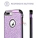 DOMAVER iPhone 8 Plus Sparkly Glitter 2 in 1 Slim Hybrid Hard PC Girls Women Cover with Shiny Leather Shockproof Protective Cell Phone Case for Apple iPhone 8 Plus, Purple