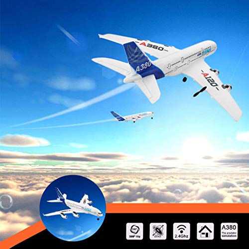 Really GO-US Direct A120-A380 Airbus 510 mm Wingspan 2.4GHz 3CH RC EPP ABS Airplane Fixed Wing RTF with Mode 2 Remote Controller Scale Aeromodelling Default Fuselage /18.9 X 20 inches