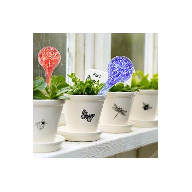 Senjie 4pcs Self Watering Globes,Plant Flowers Small Automatic Watering Bulbs Set for Potted