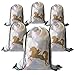 Unicorn Party Favor Bags - 6 Pack Large Rainbow Drawstrings Backpacks - Perfect Birthday Supplies for Girls uMicorns
