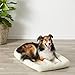 Amazon Basics Faux Sherpa Padded Bolster Pet Bed for Dog, Beige, 35 x 22 inches