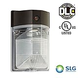 [Photocell Included] SLG Security LED Wall Pack Light, Outdoor LED Wall Pack, 120VAC 25 Watts(50W HID Comparable), Cool White(4000K), CRI80, 2126lm, IP65 Rated, DLC Qualified and UL listed, 1 PACK