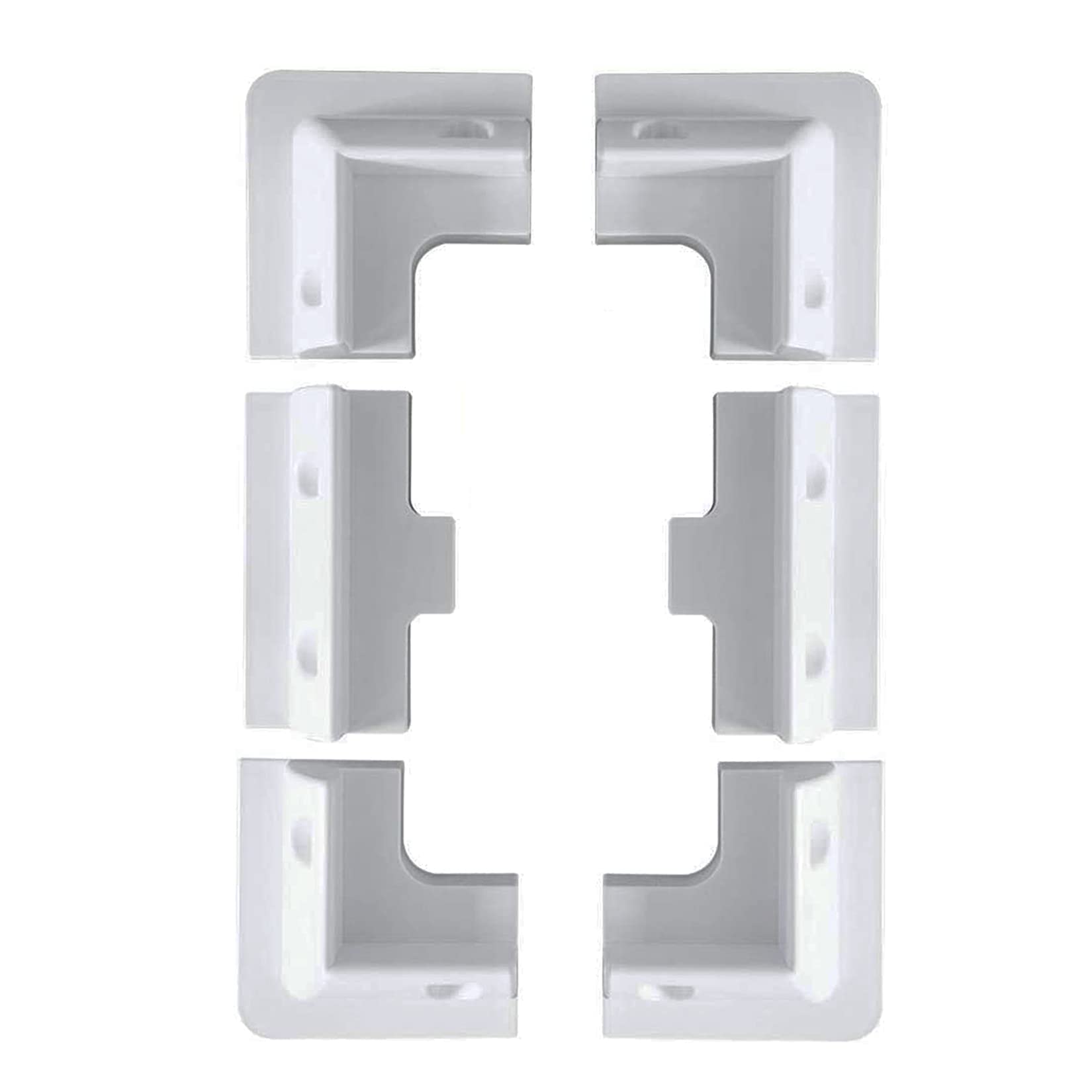 6PCS Solar Panel Mounting Bracket White Rectangle Set Corner Bracket Support for Wood Frame Caravans RV Boats Sheds Campers Caravans Hood UV-Resistant- White