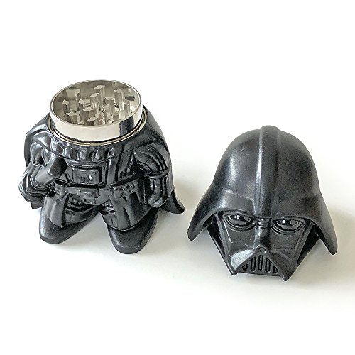 Vader Inspired Grinder with Pollen Catcher - 64mm Zinc Alloy Herb and Spice Grinder with Pollen Catcher - Great Gift for Collectors and Fans