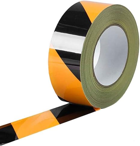 1" X 20 FT Waterproof Reflective Safety Tape Roll – Yellow & Black Striped Floor Marking, Honeycomb Pattern, High-Strength Adhesive For Walls, Factory, Trailer, Auto