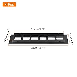 uxcell 4pcs Rectangle Ventilation Grille Aluminum