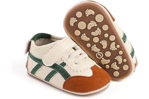 SABATUTU Baby Boys Girls Leather PRE-Walking Sneakers Toddler Anti-Slip Rubber Sole Infant Lightweight First Step Shoes