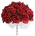 Red Silk Rose Hand Tie (36 Roses) - Silk Bridal Wedding Bouquet