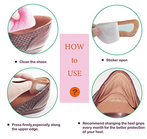Leather Heel Grips Liner Cushions Inserts for Loose Shoes,Shoe Pads for Shoes Too Big, Improved Shoe Fit and Comfort,2 Pairs 0.28inch Thick (Khaki)