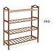 Homfa Bamboo Shoe Rack 4-Tier Entryway Shoe Shelf Storage Organizer for Home & Office Easy to Assemble (Natural Color)