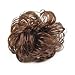 Bright Brown Synthetic Hair Make Up Curly Hairpiece Bun for Lady