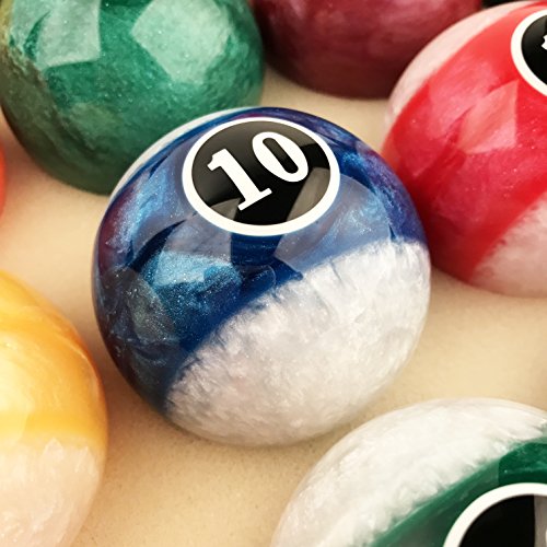 JaperBees Billiard Ball Pool Ball Set-Pearl Look Resin Ball, Complete 16balls, 4.3OZ(1/4 Lighter Than Regulation Weight) and 2-1/4 inch Diameter