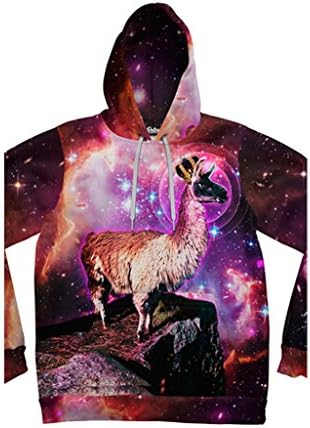 Beloved Shirts King Llama Hoodie - Premium All Over Print Graphic Hoodies - Medium