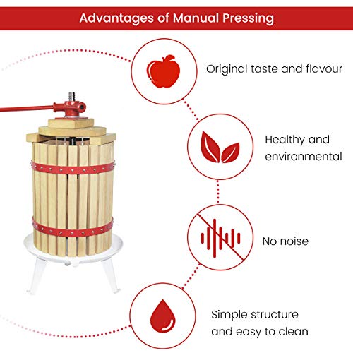 Fruit Wine Press 4.75 Gallon Solid Wood Basket Cider Press Apple Press Berries Press Wine Making Press