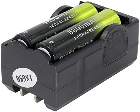 2PCS 18650 3.7V 5800mAh Li-ion Rechargeable Batteries & Dual Smart Charger