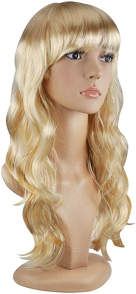 TRIXES Bombshell Wig 20in Blonde Fringe Long Hair Cosplay Fancy Dress