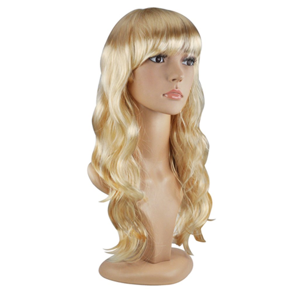 TRIXES Bombshell Wig - 20" Big Long Blonde Hair with Fringe - Stag Do Costume Party Cosplay Halloween Fancy Dress Comedy โ image 1