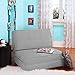 Your Zone Flip Chair Easily Converts Into a Bed - Ultra Suede Material (Silver)