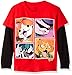 Yo Kai Watch Boys' Little Boys' Character Group Long Sleeve Two-Fer T-Shirt, Red/Black, Medium/5/6