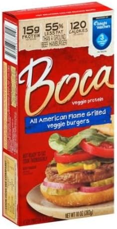 Boca All American Flame Grilled Veggie Burger, 10 Ounce -- 12 per case.