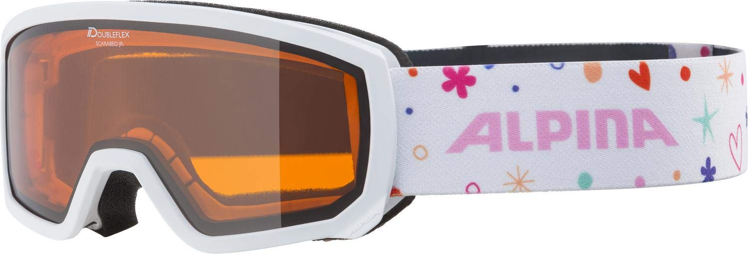 ALPINA Unisex - Children, SCARABEO JR. DH ski goggles, white rose, One Size
