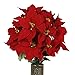 Sympathy Silks Artificial Cemetery Flowers – Christmas Poinsettias, Outdoor Winter Grave Decorations - Red Poinsettia Bouquet