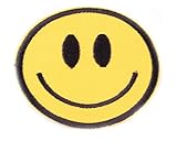Smiley Happy Smile Face Embroidered Iron On Badge Applique Patch Kalan