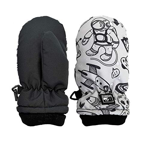 Highcamp Winter Waterproof Ski Snow Mittens for Infants Toddler Kids Boys Girls (Space, 0-2 Years)