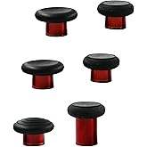 6 in 1 Metal Thumbsticks for Xbox One Elite Series 2, Elite 2 Core Controller Thumbsticks Joystick Replacement for Xbox Elite Series 2, Includes 1 Tall, 1 Wide Dome, 2 Standard, 2 Classic (Red)