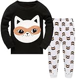 Hugbug Girls Cute Mask Cat Pajamas Set 2-7T