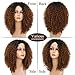 MERISIHAIR Black to Brown Ombre Wigs Afro Curly Synthetic Colorful Cosplay Daily Party Wig for Women.