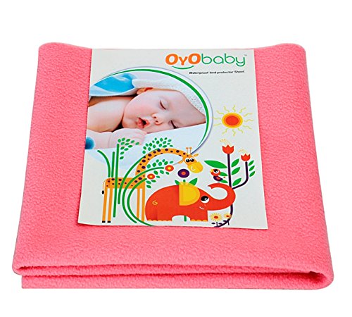 OYO BABY - 100% Waterproof Mattress Protector / Hypoallergenic / Anti-slip / Crib Sheets / Pads / Absorbent Sheet / Diaper changing pad cover / mat (Large - ( 140cm X 100cm), Salmon Rose)
