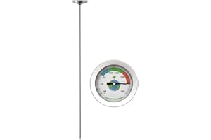 50cm Stainless Steel Compost Soil Thermometer Measuring Garden Yard 40-180℉ Dial Temperature Restaurant Supplies