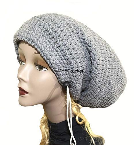 Amazon Com Heather Gray Crochet Beanie Hat With Locking