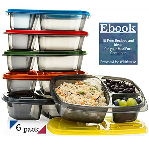 Mealports 3 compartment lunch containers for portion control &…