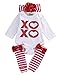 Baby Boys Girls Christmas Outfit 3PCS Xmas Suit Romper Pajamas Headband Leggings (0~3months, white)