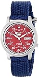 Seiko Men's SNKM95 Stainless Steel Automatic Watch with Blue Canvas Band