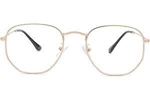 Pro Acme Hexagonal Non-Prescription Glasses Frame for Women Men Designer Square Round Metal Clear Lens Eyeglasses