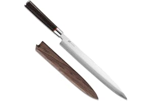 DongSunZuo High Carbon Steel 7-12 inch Yanagiba, Salmon Knife, Sashimi Knife Filleting Knives Solid Wood Knife Handle, 70Cr15