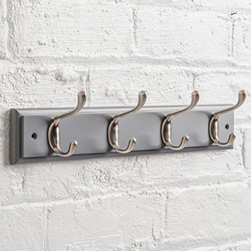 Wooden Hat & Coat Rack With 4 Heavy Duty Hooks In Dove Grey 17.7โ x 4.72โ x 2.76โ. Extra Strong Wall Mounted Coat Rail With Heavy Duty Hat & Coat Hooks. Including Heavy Duty Wall Fixings