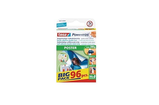 Tesa Powerstrips Poster Doppelseitige Klebestreifen Fur Poster Und Plakate Selbstklebend Und Mehrfach Verwendbar Bis Zu 200 G Halteleistung 96 Stuck Amazon De Burobedarf Schreibwaren