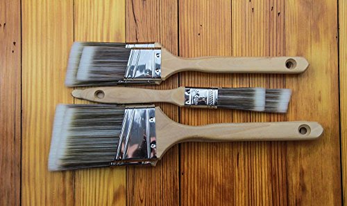Pro Grade Wall / Trim House Paint Brush Set .Great for Professional Painters And Home Owners.Paint Brushes For Decks,Fences,Interior,Exterior & Commercial. (4 Piece Angle Sash House paint Brushes)