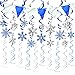 Christmas Decorations Silver Snowflake Hanging Swirl Christmas Ornaments for Winter Wonderland Birthday Party Supplies Winter Holiday Party Supplies